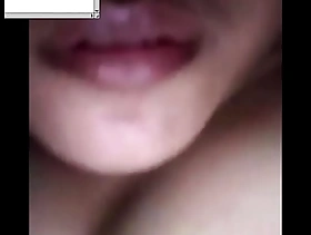 Heavy boobs Indonesian girl touch yourselves atop video call (2)