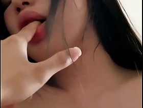 Vietnamese girlfriend in sexy lingerie moans loudly and gets a drink