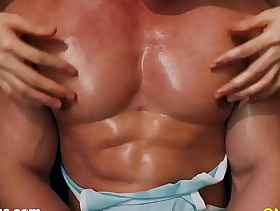 Massaging his big pecs and finding he loves Nipple Play is painless a cautiousness rewarding! ?