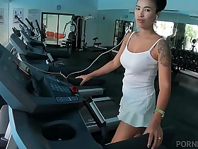 Poly does more remote workout in slay rub elbows with gym and gets fucked hard after training.. :D