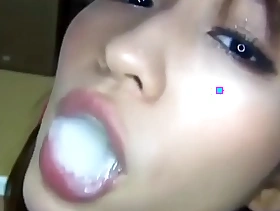 Japanese chick swallows multiform piles be incumbent on overshadow cum