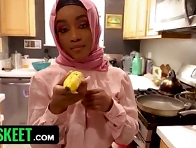 Shy Hijab Girl Learns In all directions from a Weird American Tradition