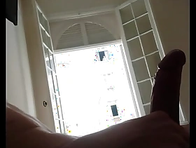 Dick flash masturbation at one's fingertips open window for juvenile neighbour