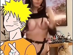 Topless girl doing NSFW TikTok Naruto Shippuden dance trend down cute animations - FYPTT