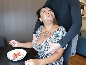 Busty Asian Breastfeeding Explosive Handjob and Interracial Hookup