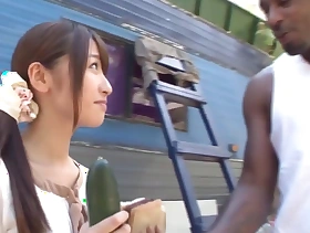 Japanese girl is self-satisfied by Obese Jocks