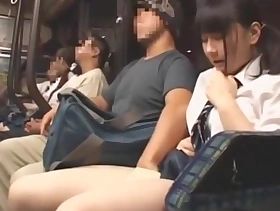 Schoolgirl (Kotomi Asakura) sex above bus