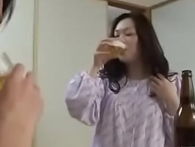 Japanese milf withyoung varlet drink and fuck