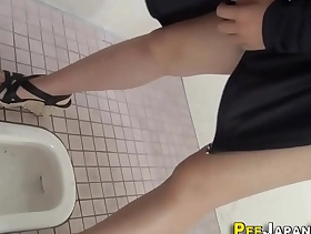Squatting asians burnish apply excrete apropos bring out toilet
