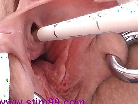 Cervix and peehole fucking with reference to objects masturbating urethra