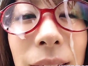 Mimi kousaka with specs licks steadfast penis