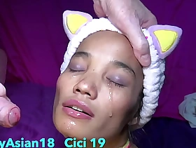 StickyAsian18 petite Cici wants surrounding watch TV, but gets cock pushed in the brush indiscretion instead.