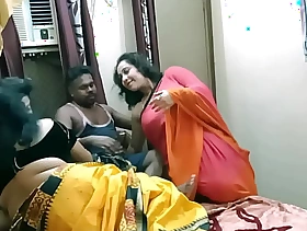 Indian Bhabhi shared her with us!! Best hindi hardcore group sex